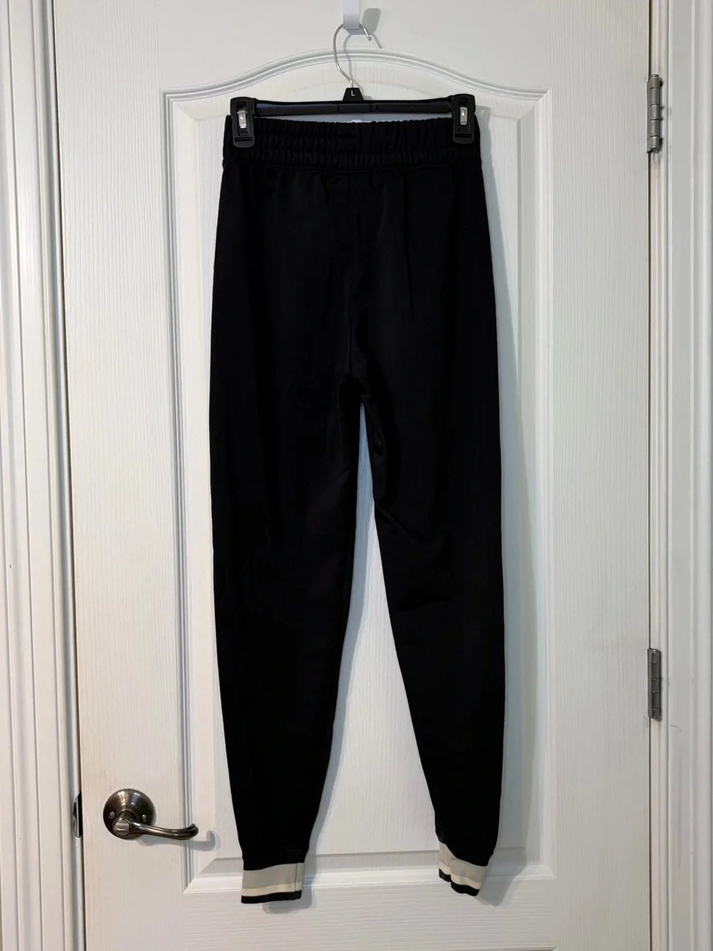 Nike Black Joggers with White Swoosh and Contrast Cuffs